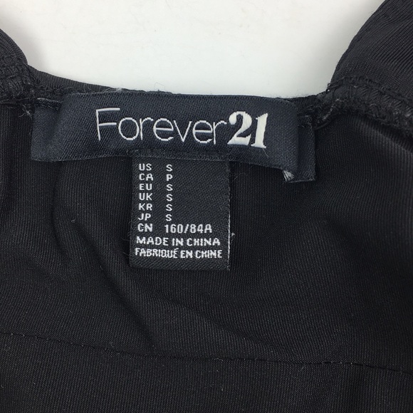 Forever21 Black Bodycon Dress Tiered Sleeveless *H - Picture 3 of 6